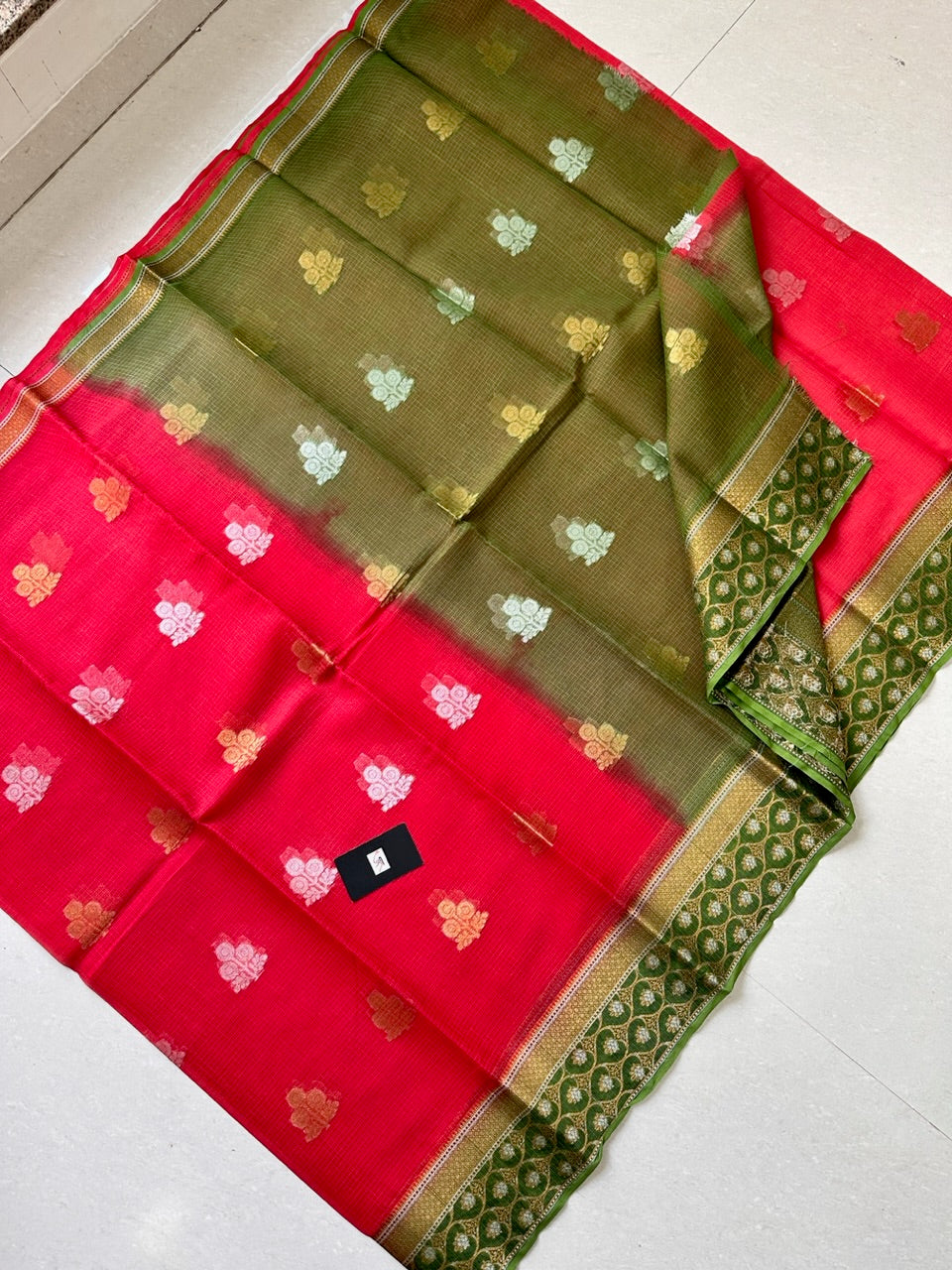 Pure Weaved Kota Cotton Doria Saree