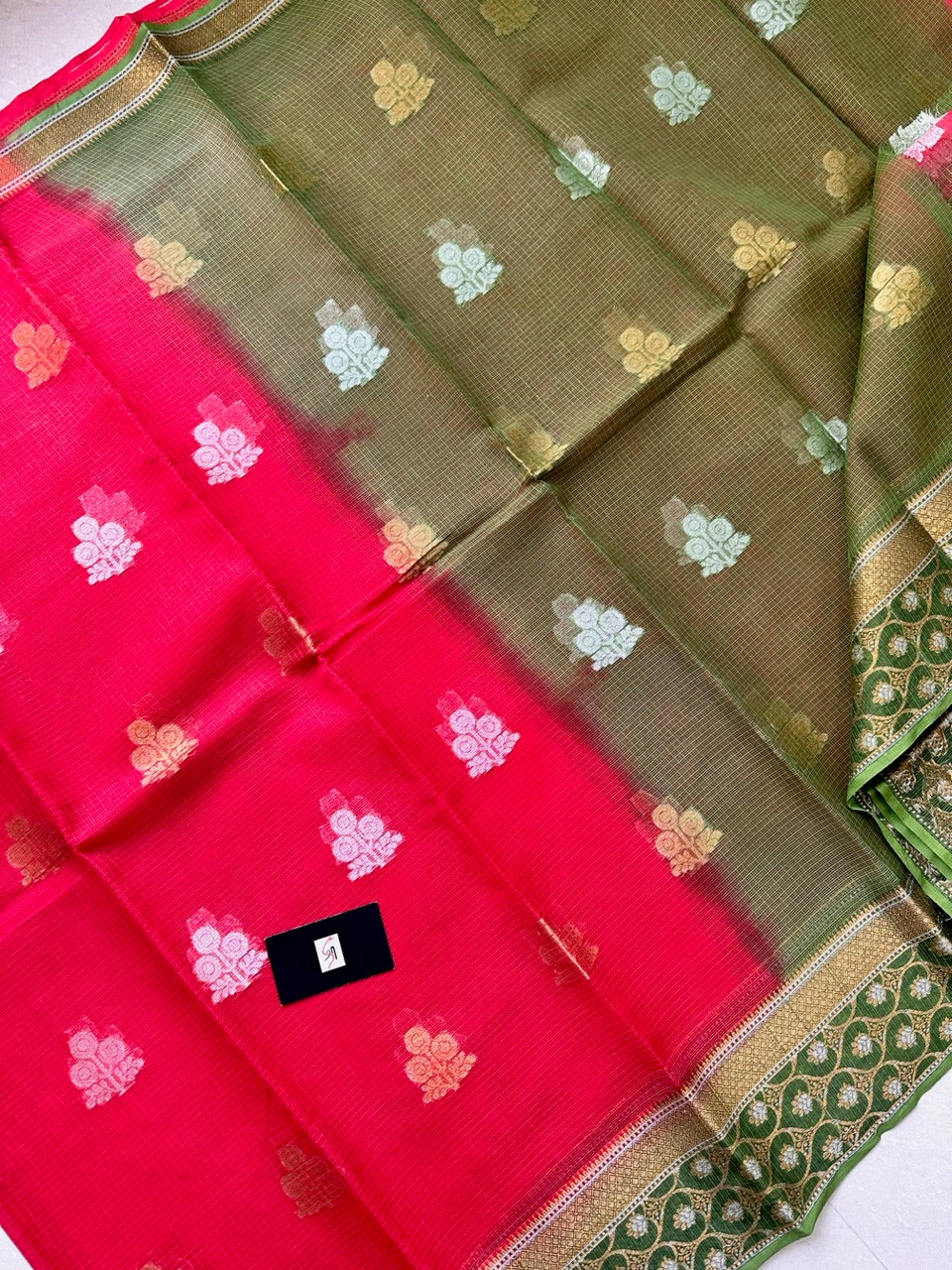 Pure Weaved Kota Cotton Doria Saree