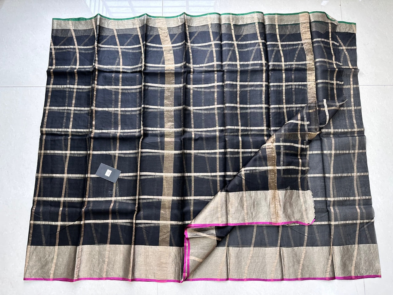 Pure Zari Check Kota Silk Saree