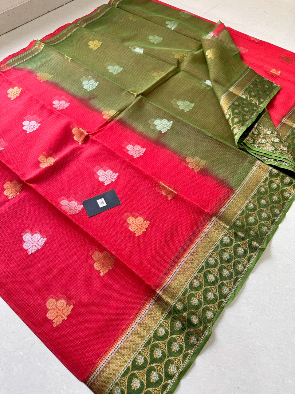 Pure Weaved Kota Cotton Doria Saree