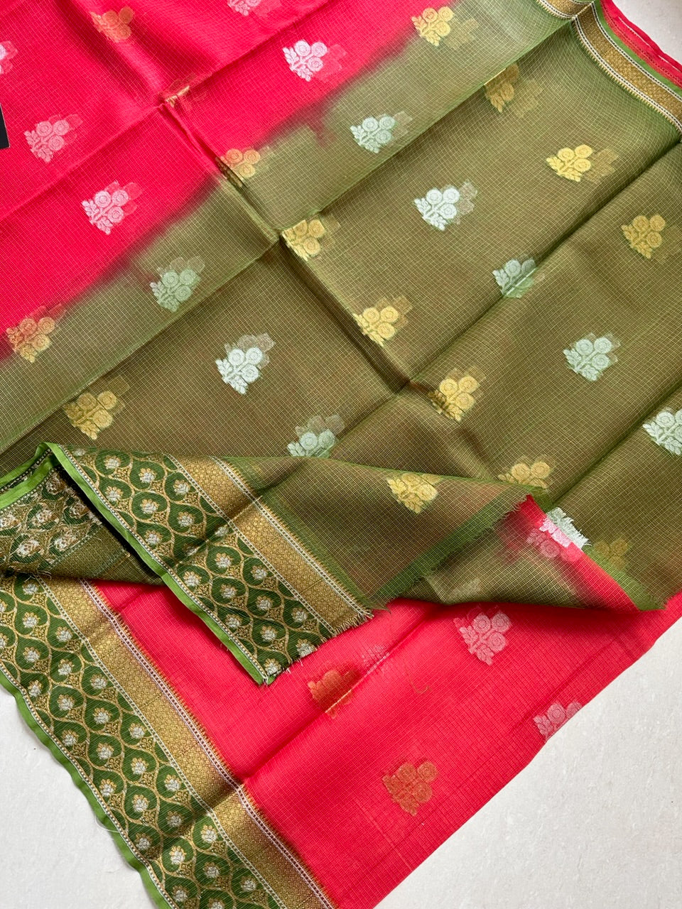 Pure Weaved Kota Cotton Doria Saree