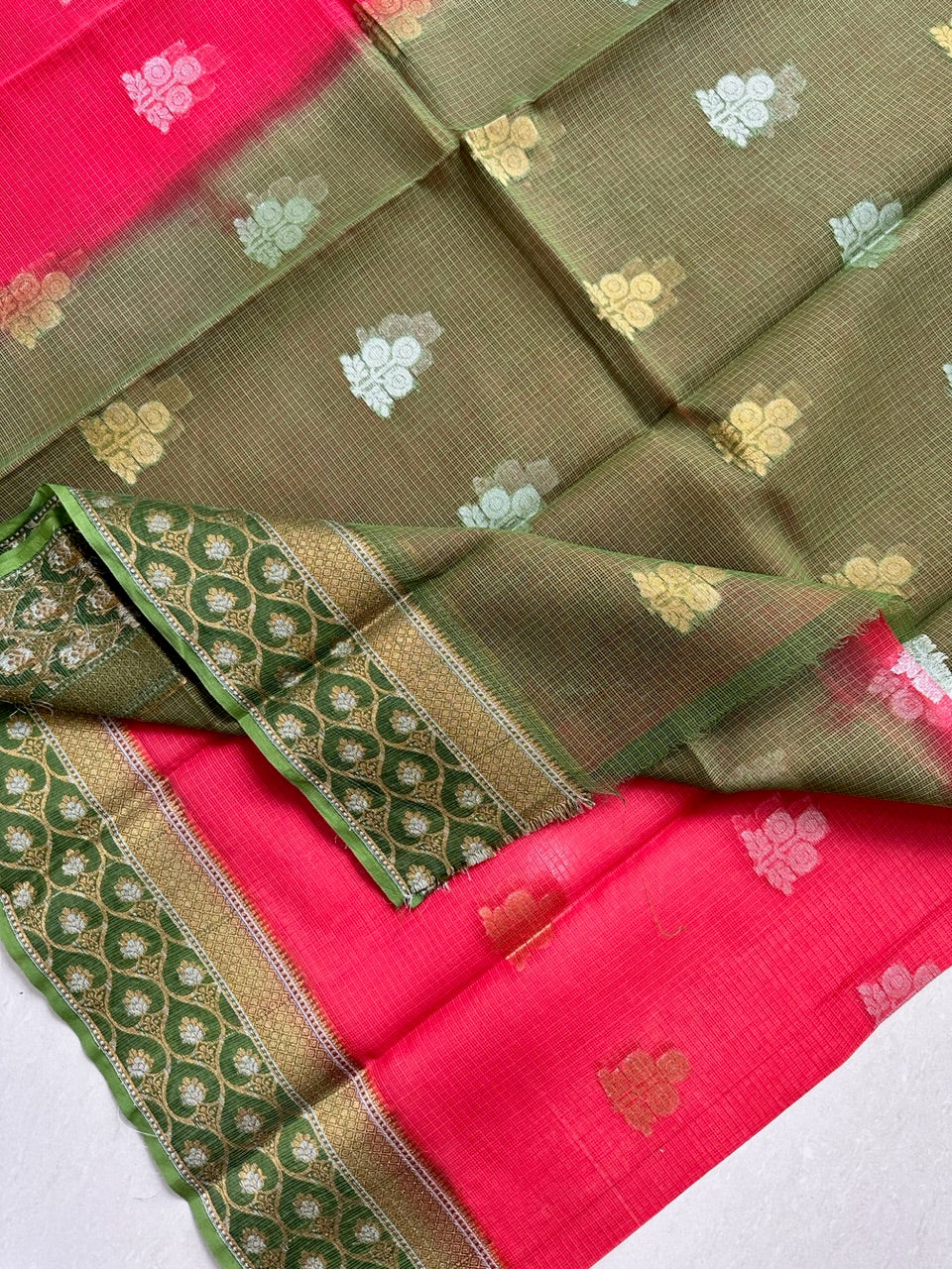 Pure Weaved Kota Cotton Doria Saree