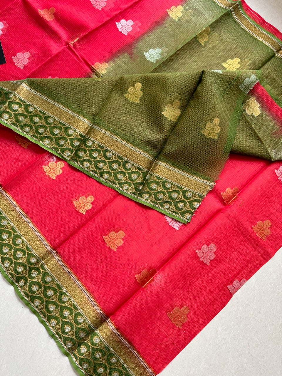 Pure Weaved Kota Cotton Doria Saree