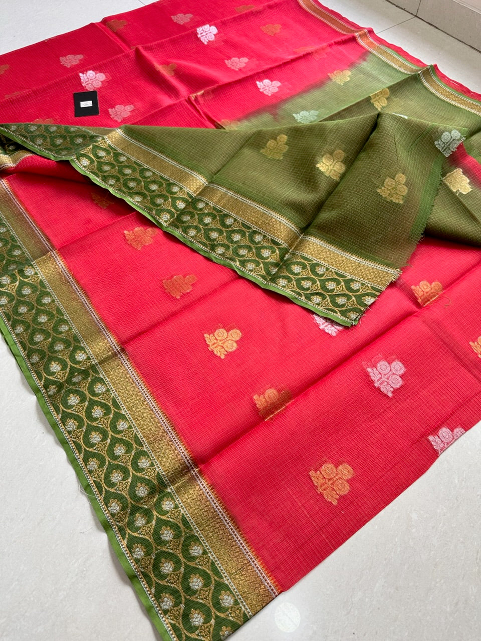 Pure Weaved Kota Cotton Doria Saree