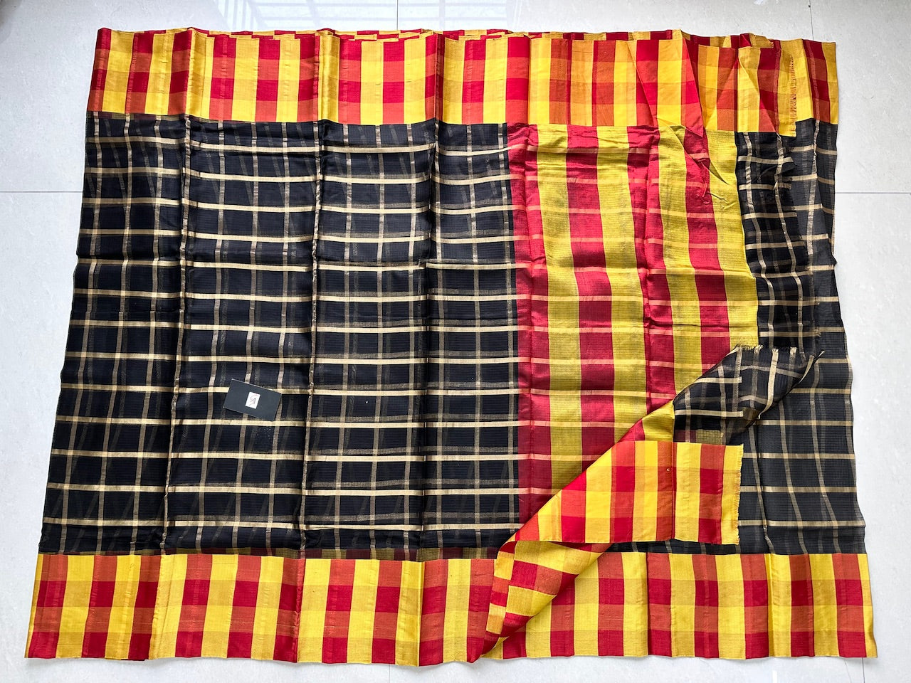 Pure Zari Checked Kota Silk Saree