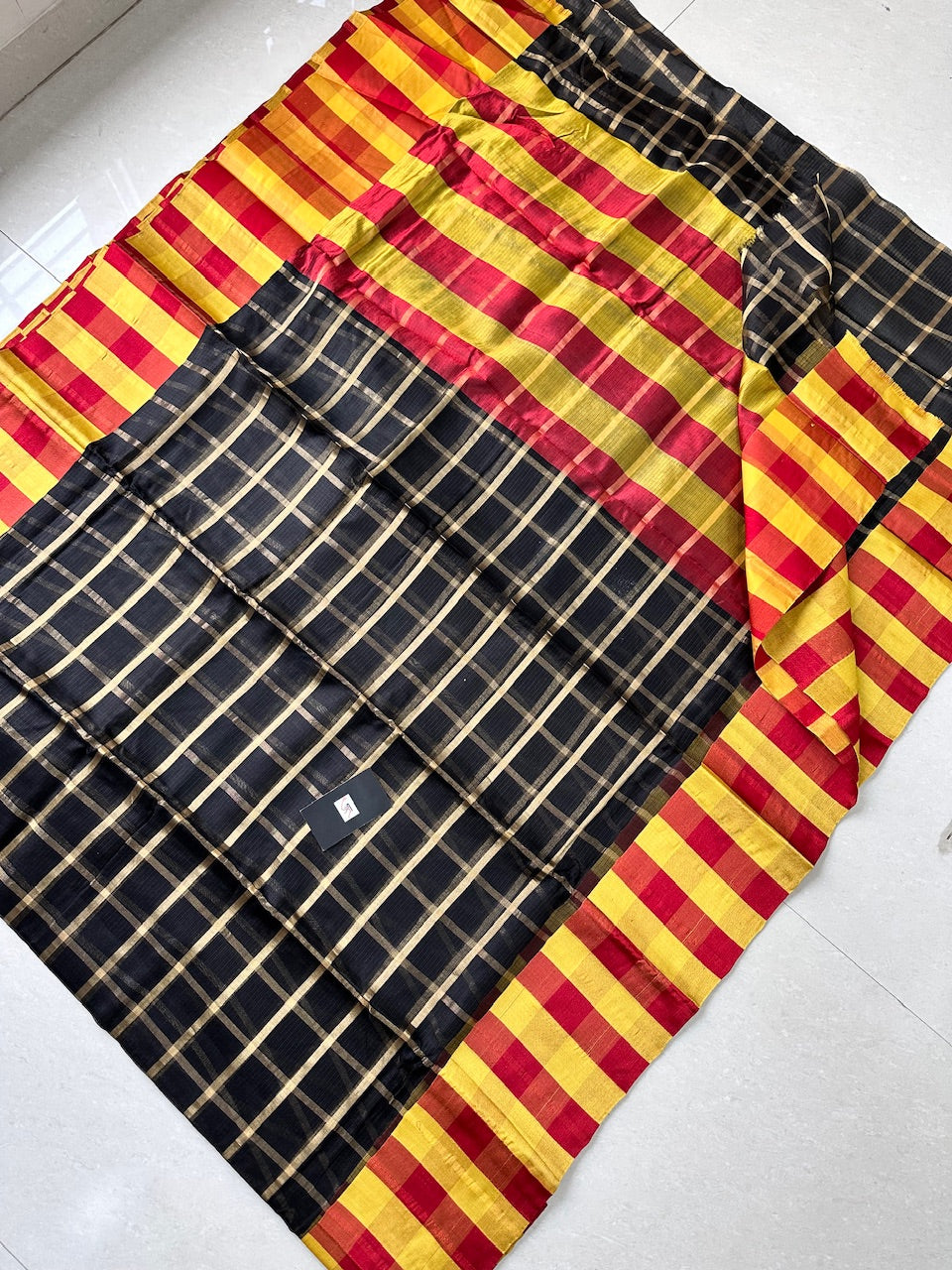 Pure Zari Checked Kota Silk Saree