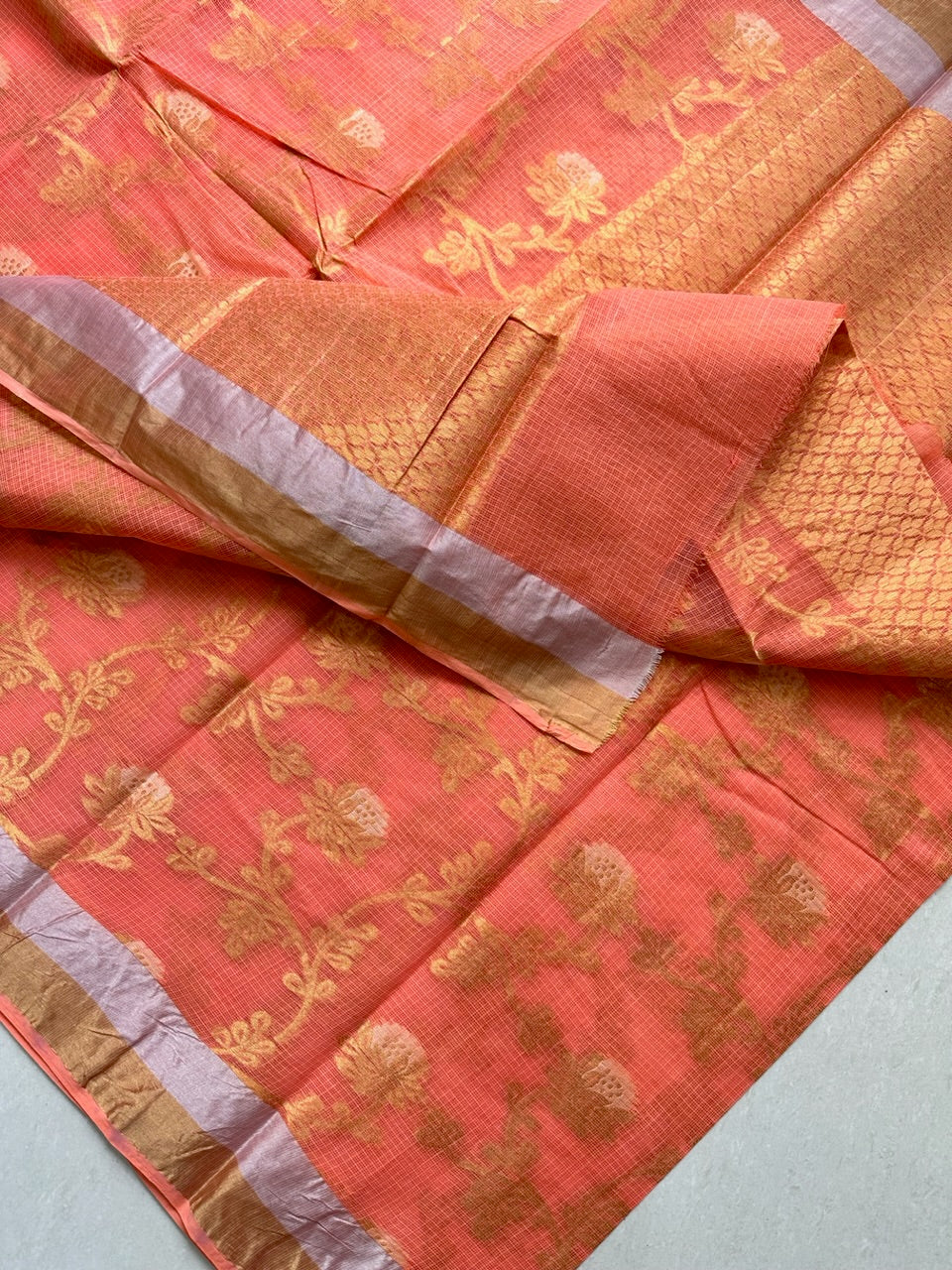 Pure Weaved Kota Cotton Doria Saree