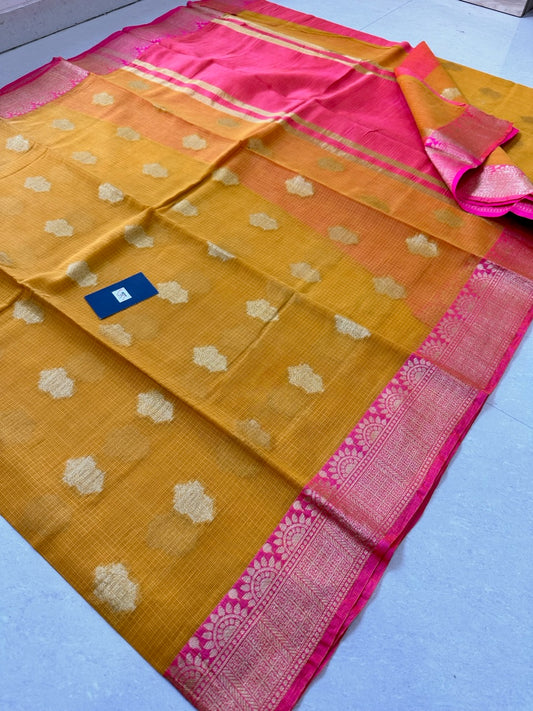 Pure Weaved Kota Cotton Doria Saree