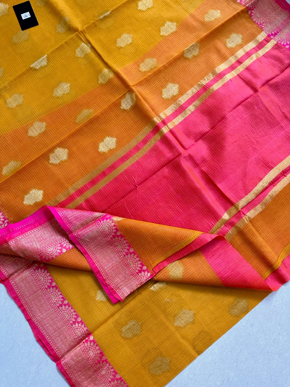 Pure Weaved Kota Cotton Doria Saree