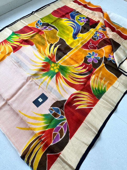 Pure Handpainted Kota Silk Saree