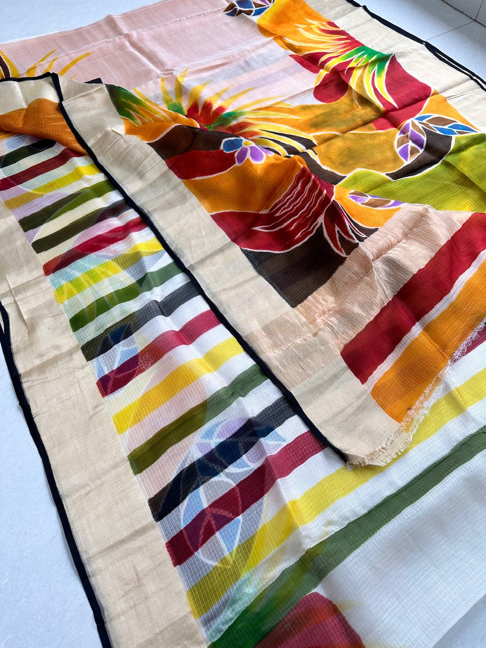 Pure Handpainted Kota Silk Saree