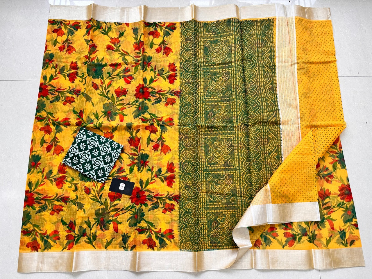 Digital Printed Kota Cotton Doria Saree