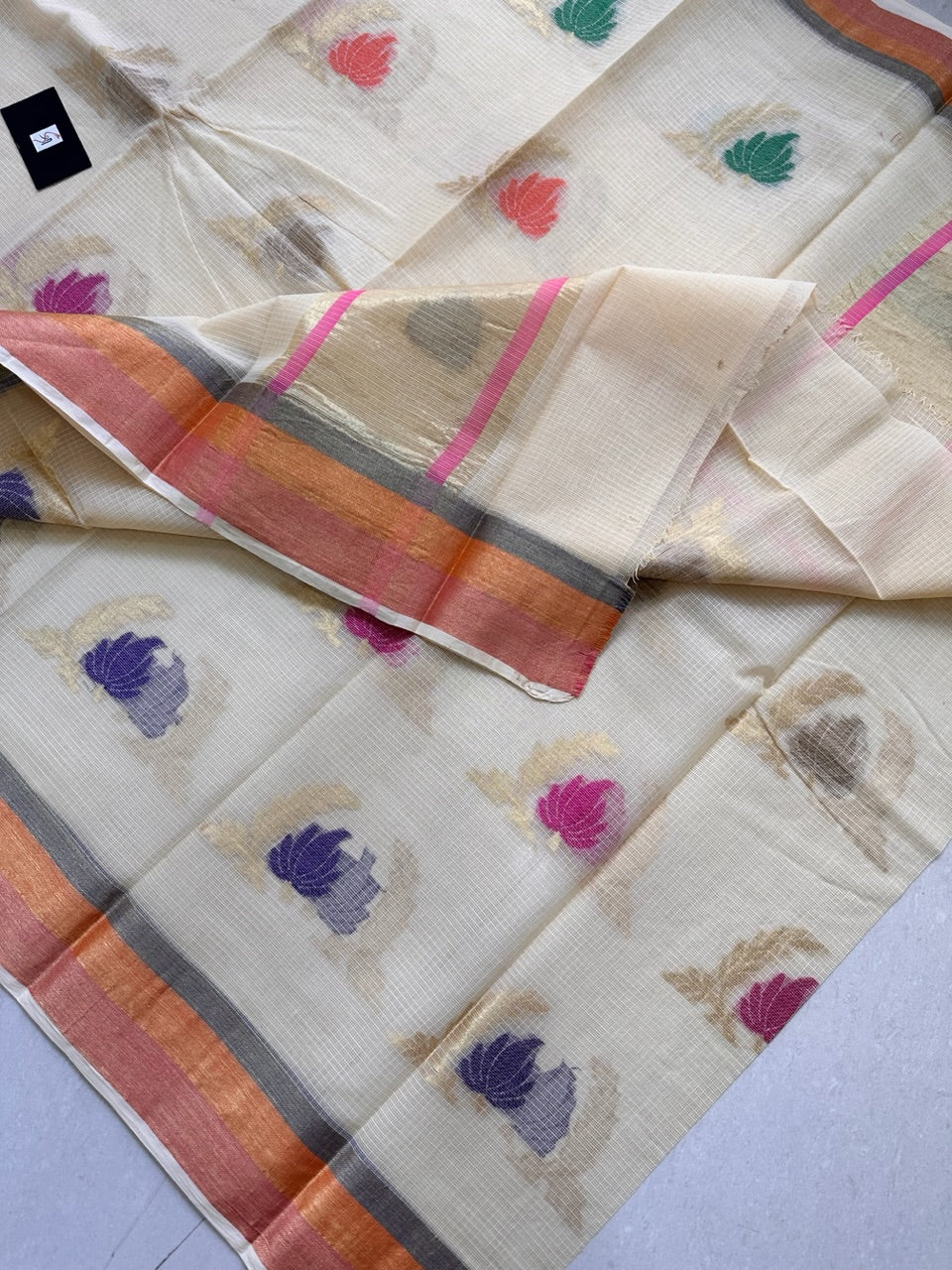 Pure Weaved Kota Cotton Doria Saree