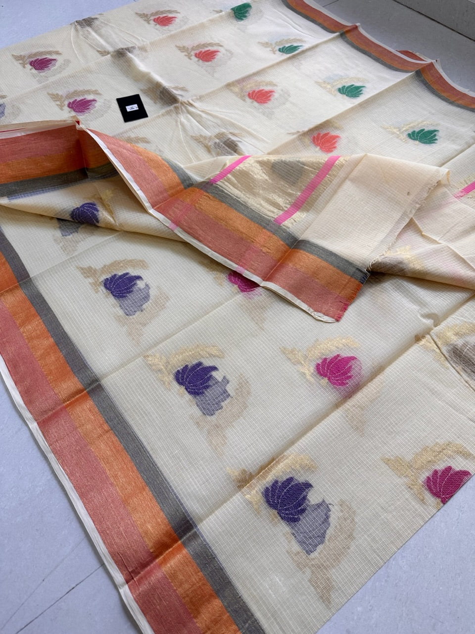 Pure Weaved Kota Cotton Doria Saree