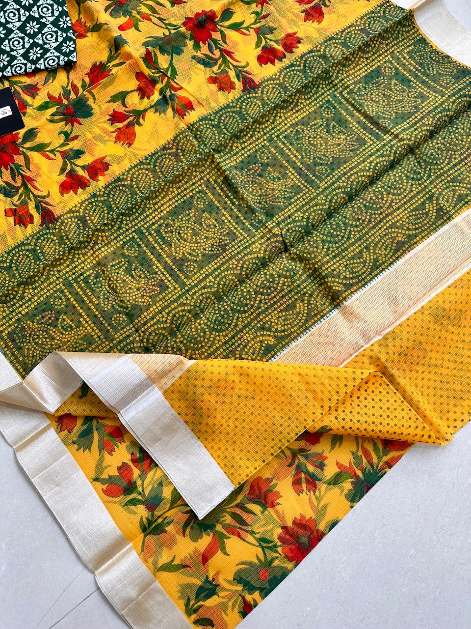 Digital Printed Kota Cotton Doria Saree