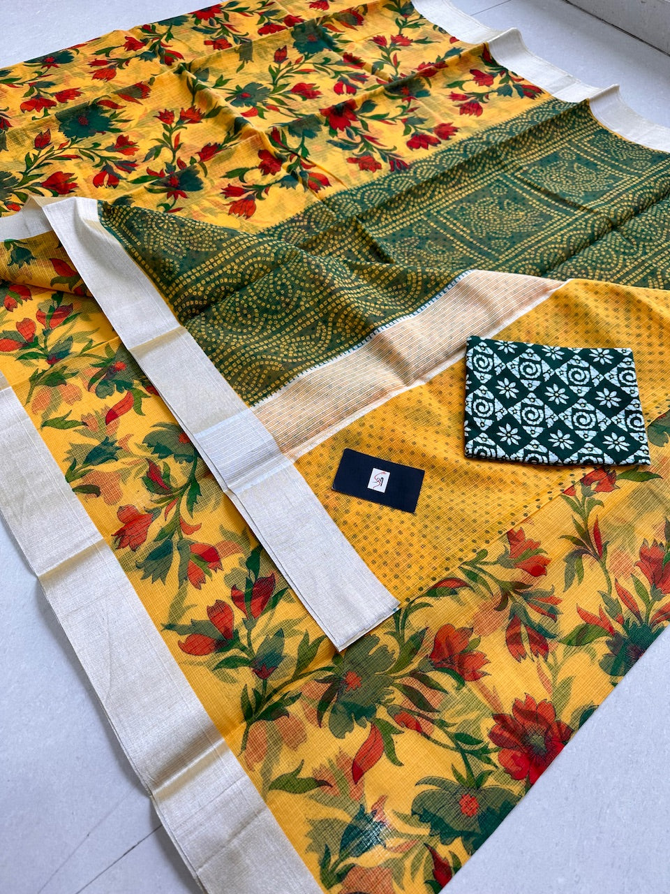 Digital Printed Kota Cotton Doria Saree