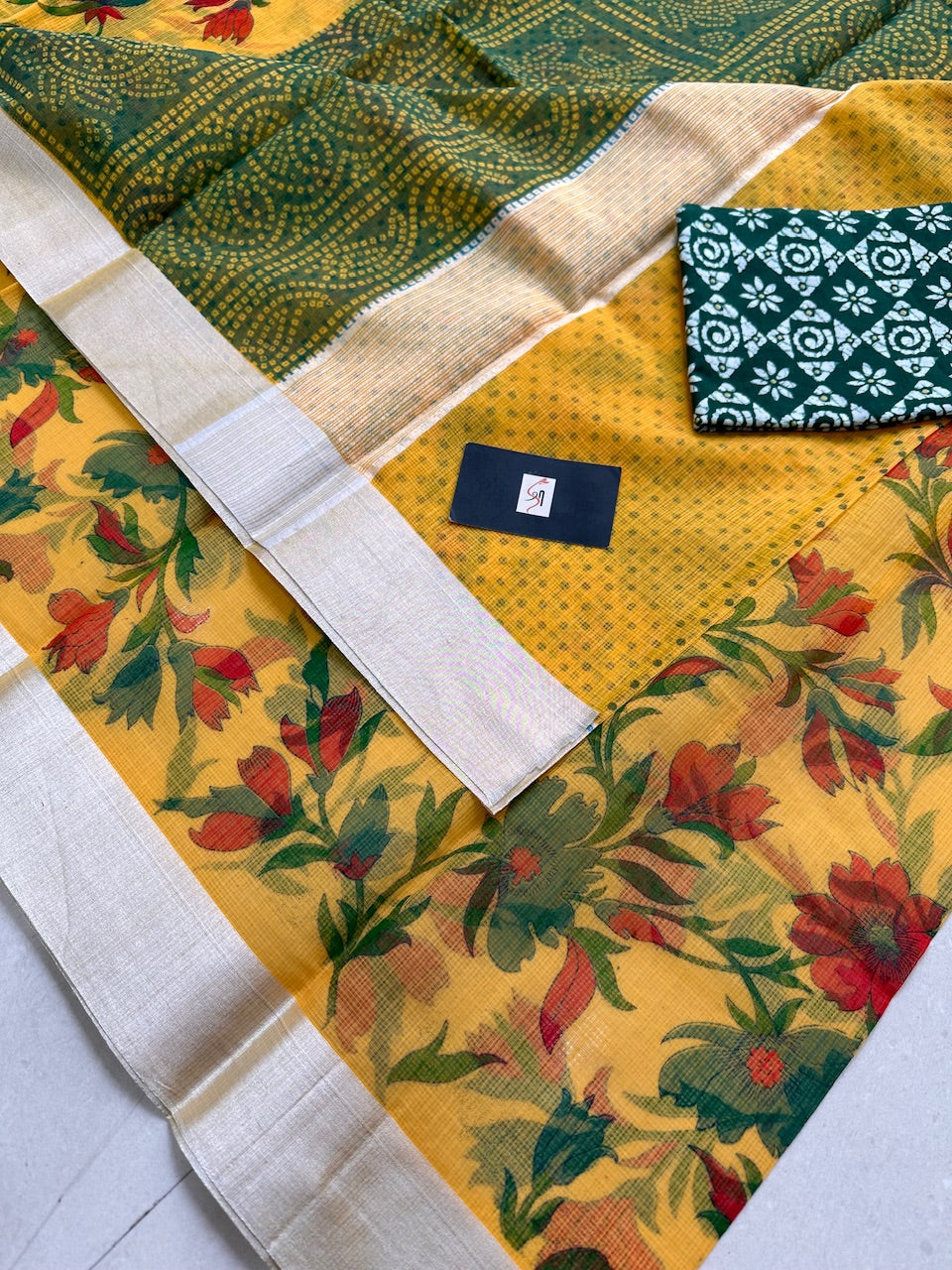 Digital Printed Kota Cotton Doria Saree