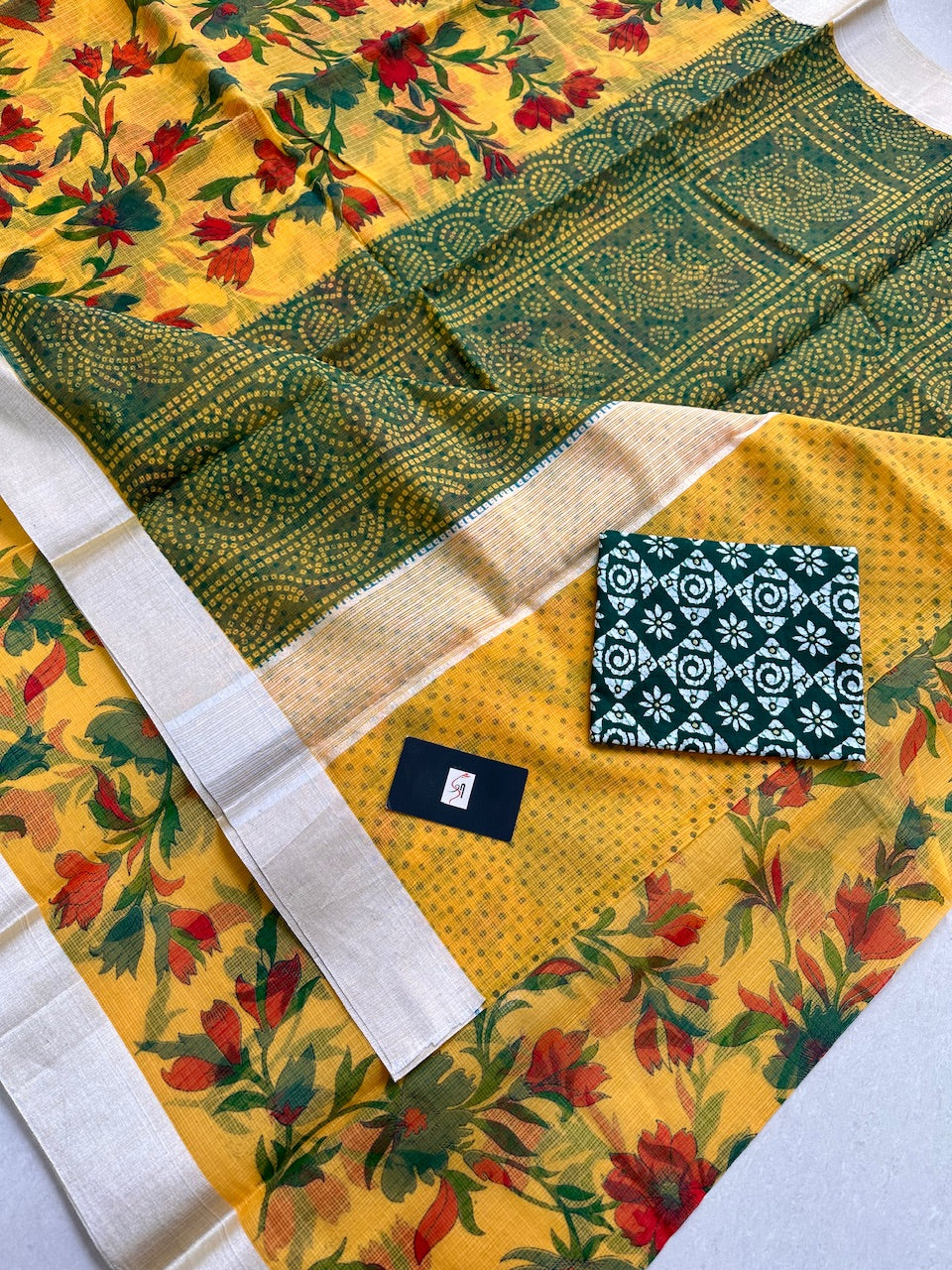 Digital Printed Kota Cotton Doria Saree