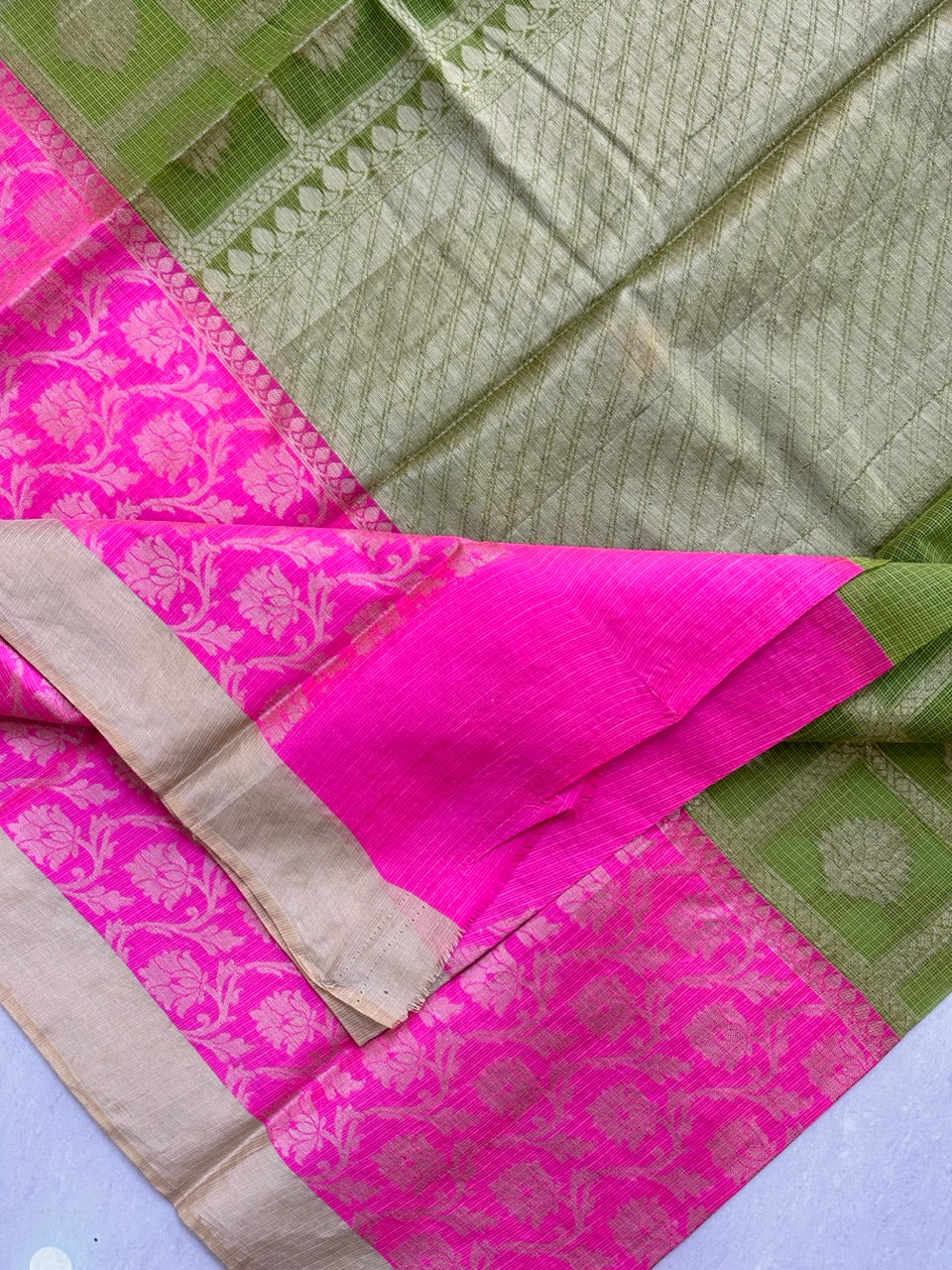 Pure Weaved Kota Cotton Doria Saree