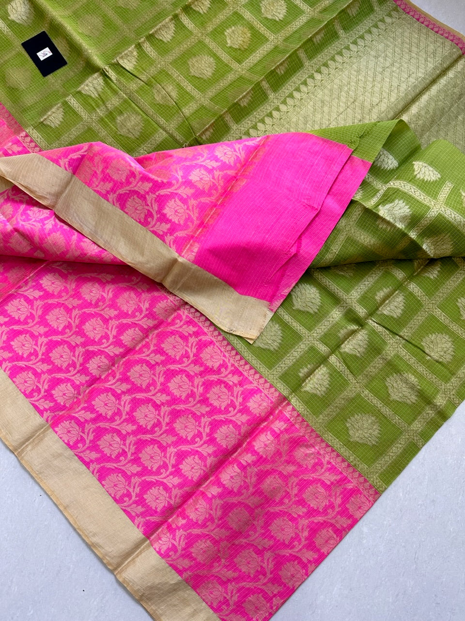 Pure Weaved Kota Cotton Doria Saree