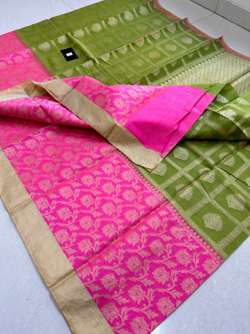 Pure Weaved Kota Cotton Doria Saree