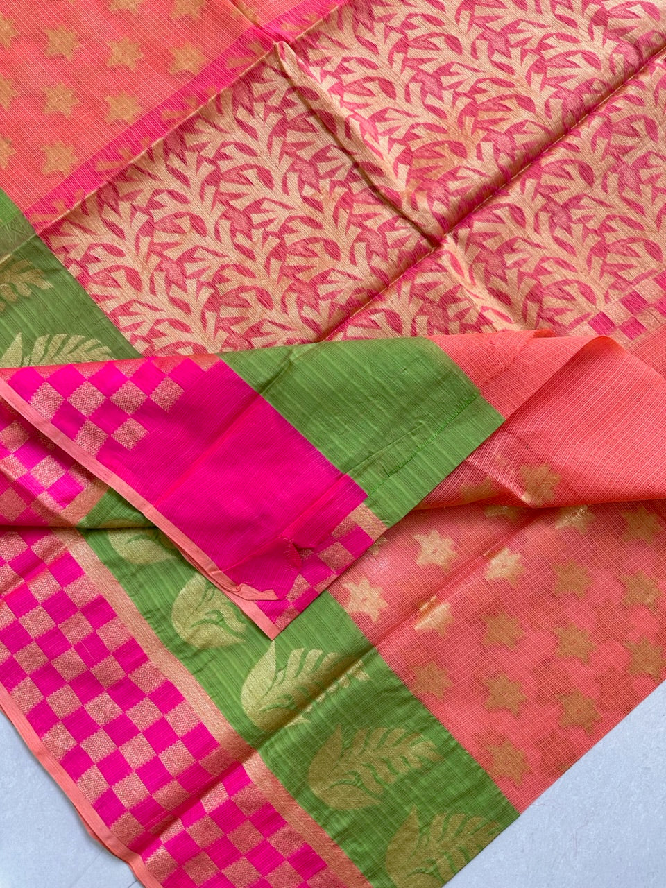 Pure Weaved Kota Cotton Doria Saree