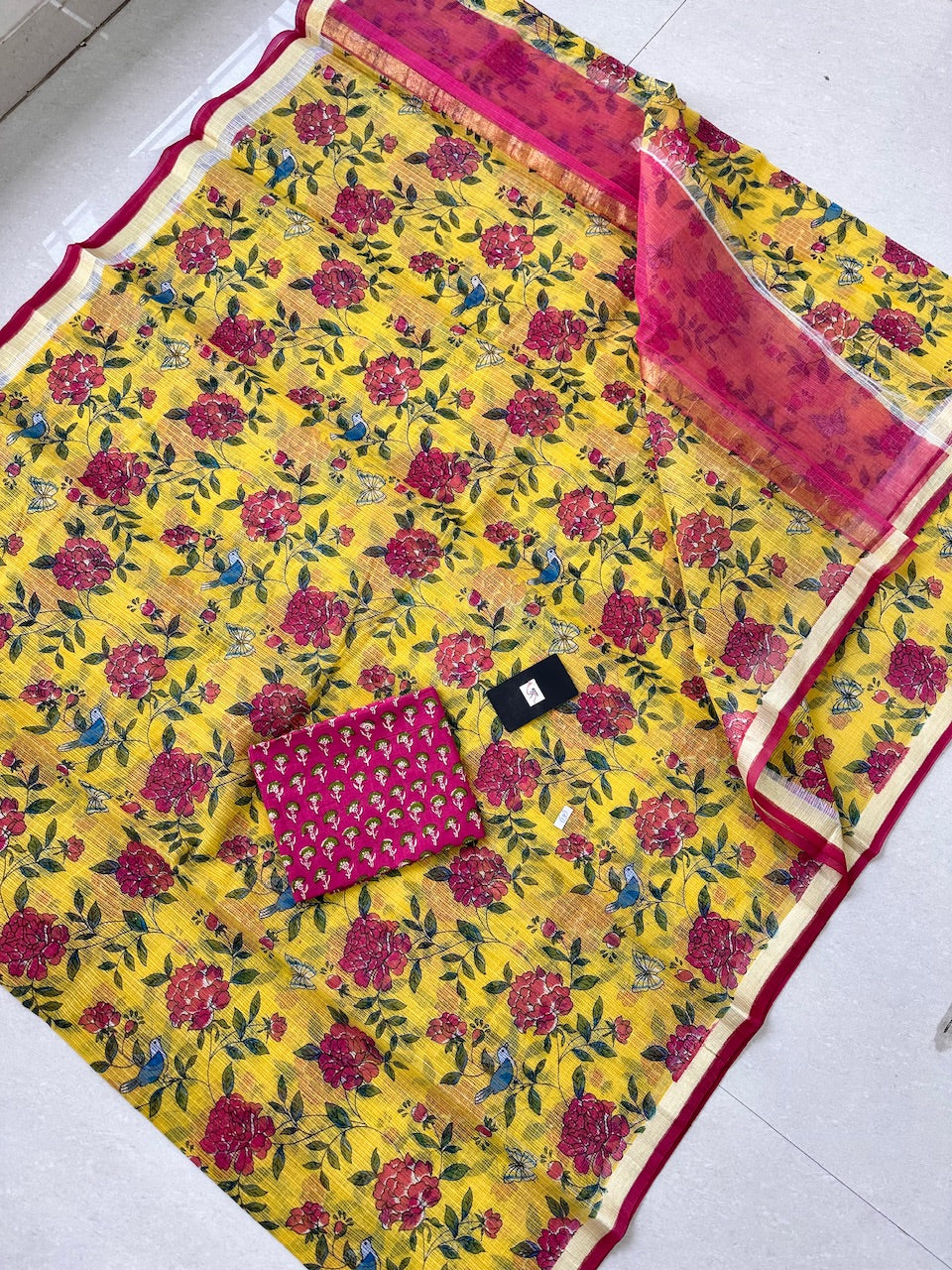 Digital Printed Kota Cotton Doria Saree