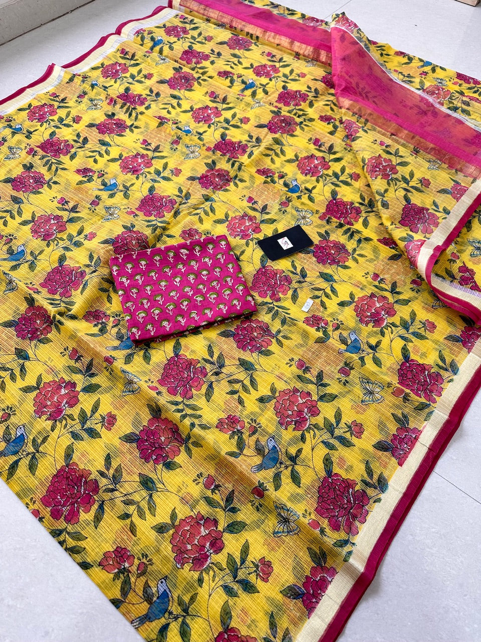 Digital Printed Kota Cotton Doria Saree