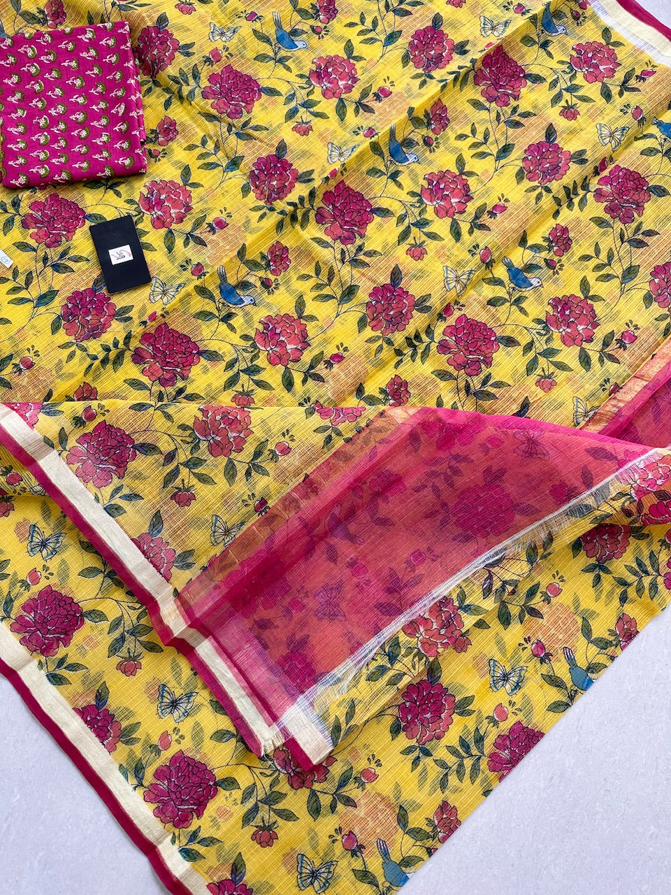 Digital Printed Kota Cotton Doria Saree