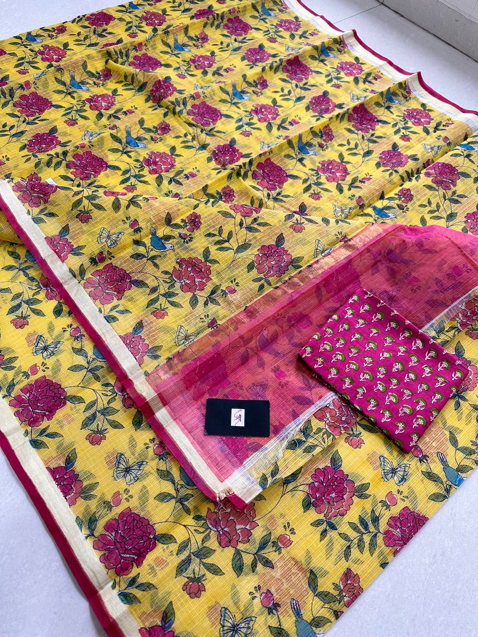 Digital Printed Kota Cotton Doria Saree