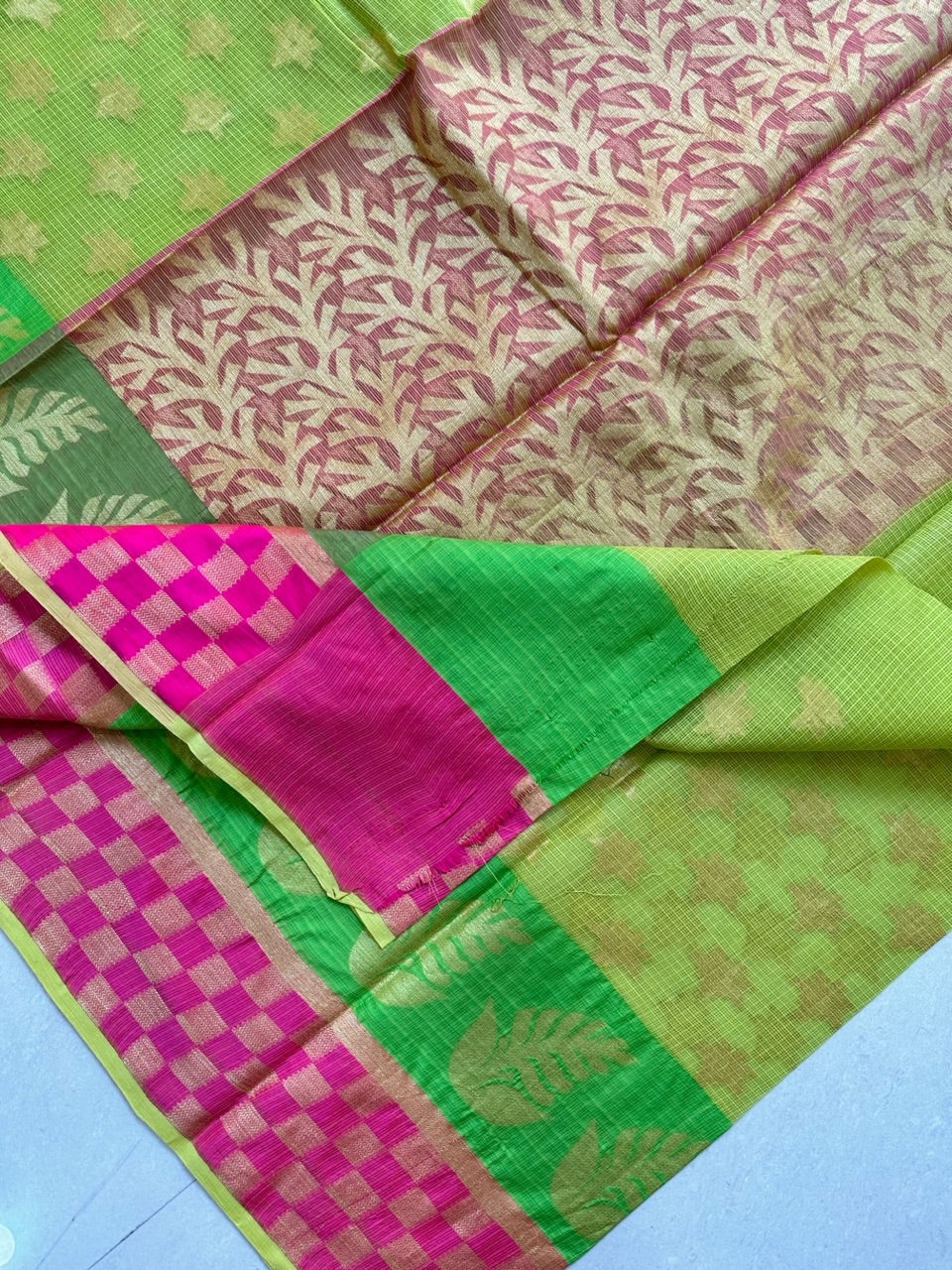 Pure Weaved Kota Cotton Doria Saree