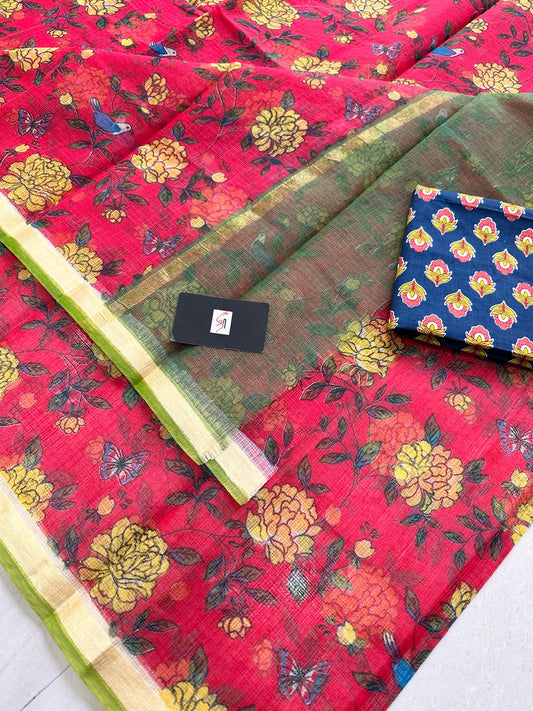 Digital Printed Kota Cotton Doria Saree