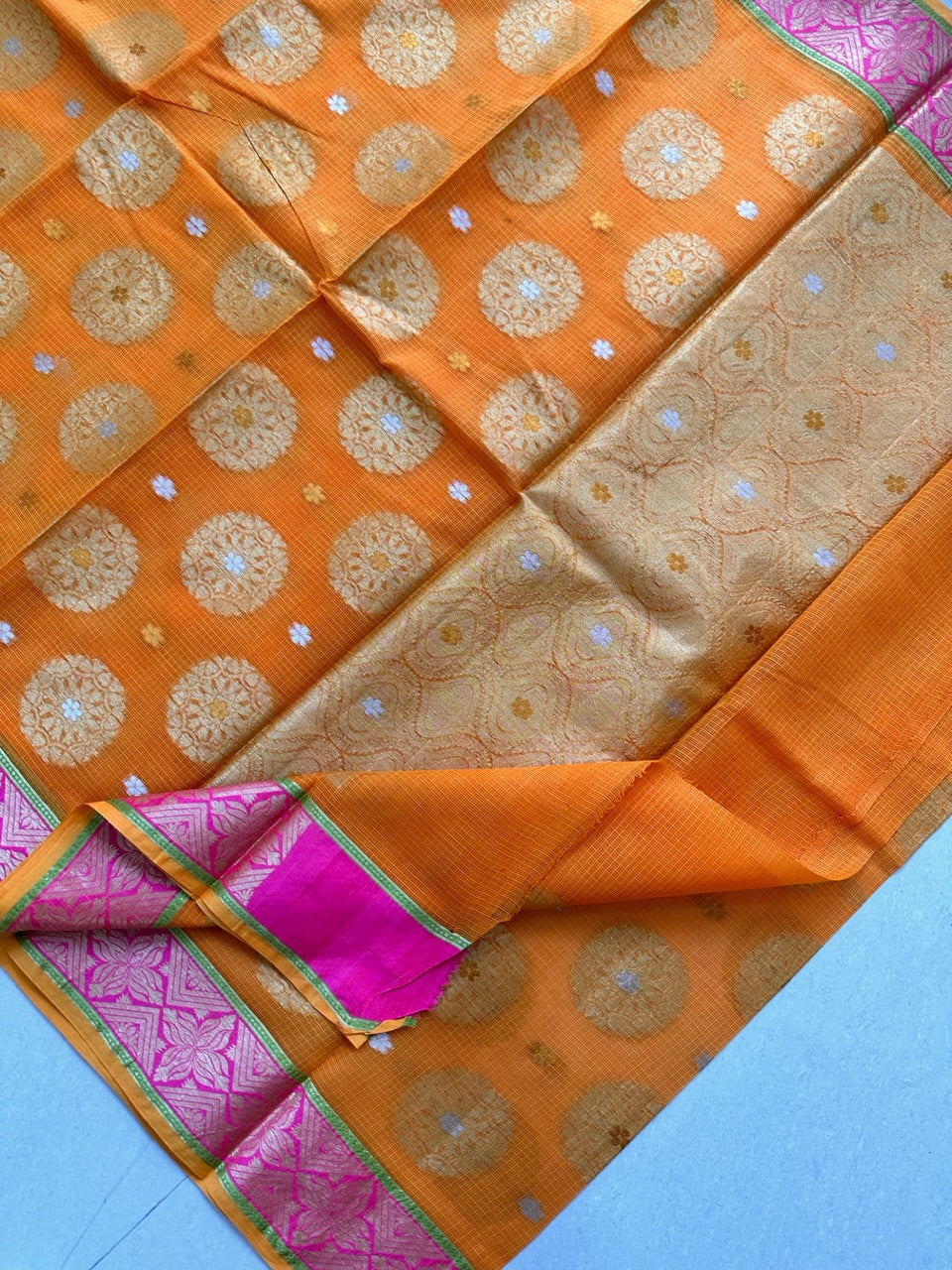 Pure Weaved Kota Cotton Doria Saree