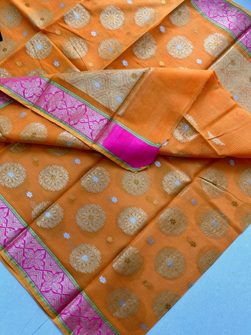 Pure Weaved Kota Cotton Doria Saree