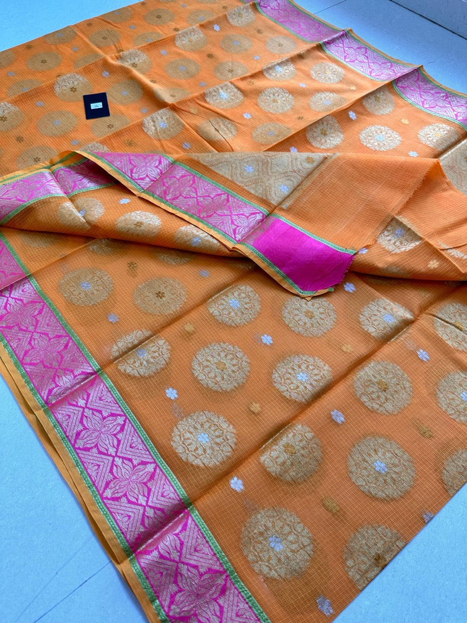 Pure Weaved Kota Cotton Doria Saree