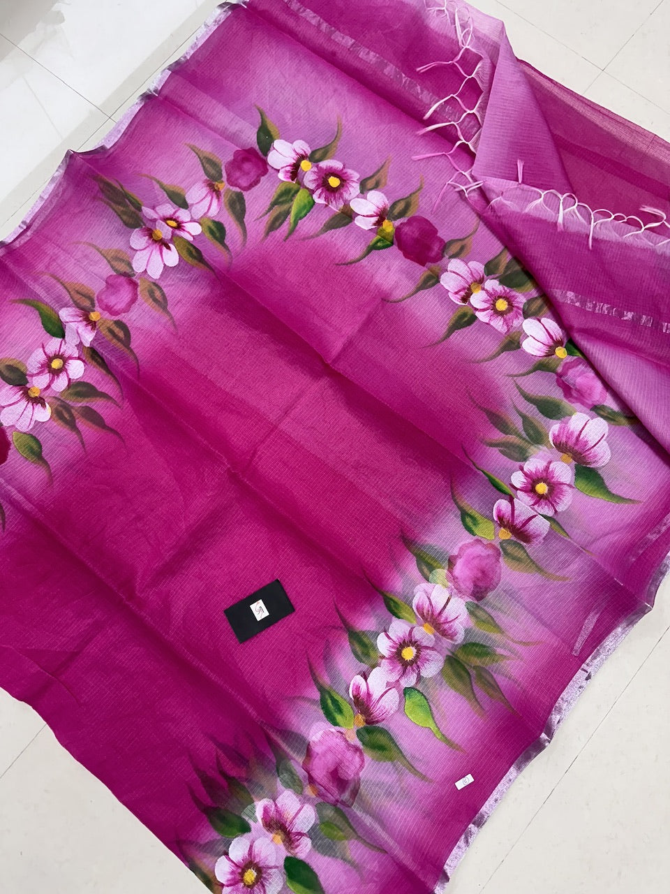 Handpainted Kota Cotton Doria Saree