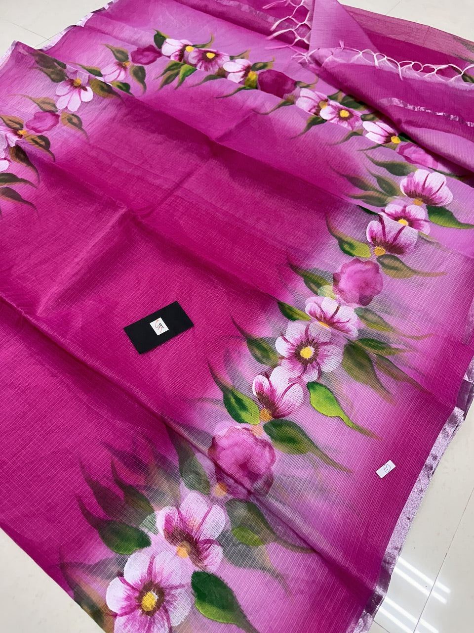 Handpainted Kota Cotton Doria Saree