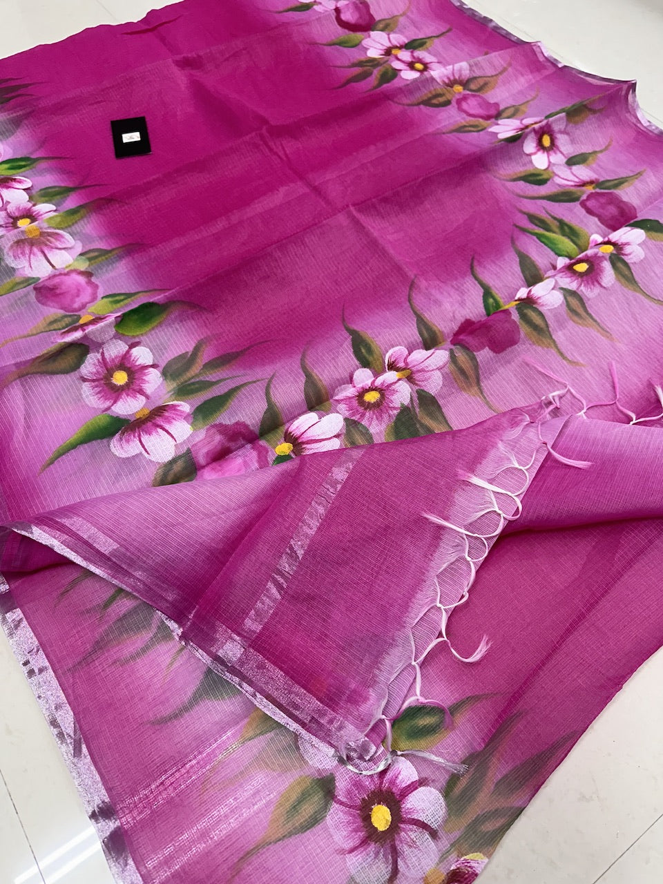 Handpainted Kota Cotton Doria Saree