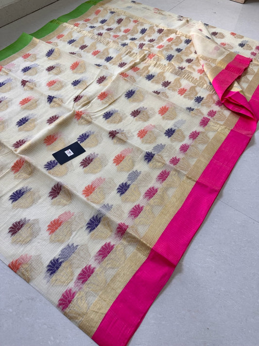 Pure Weaved Kota Cotton Doria Saree