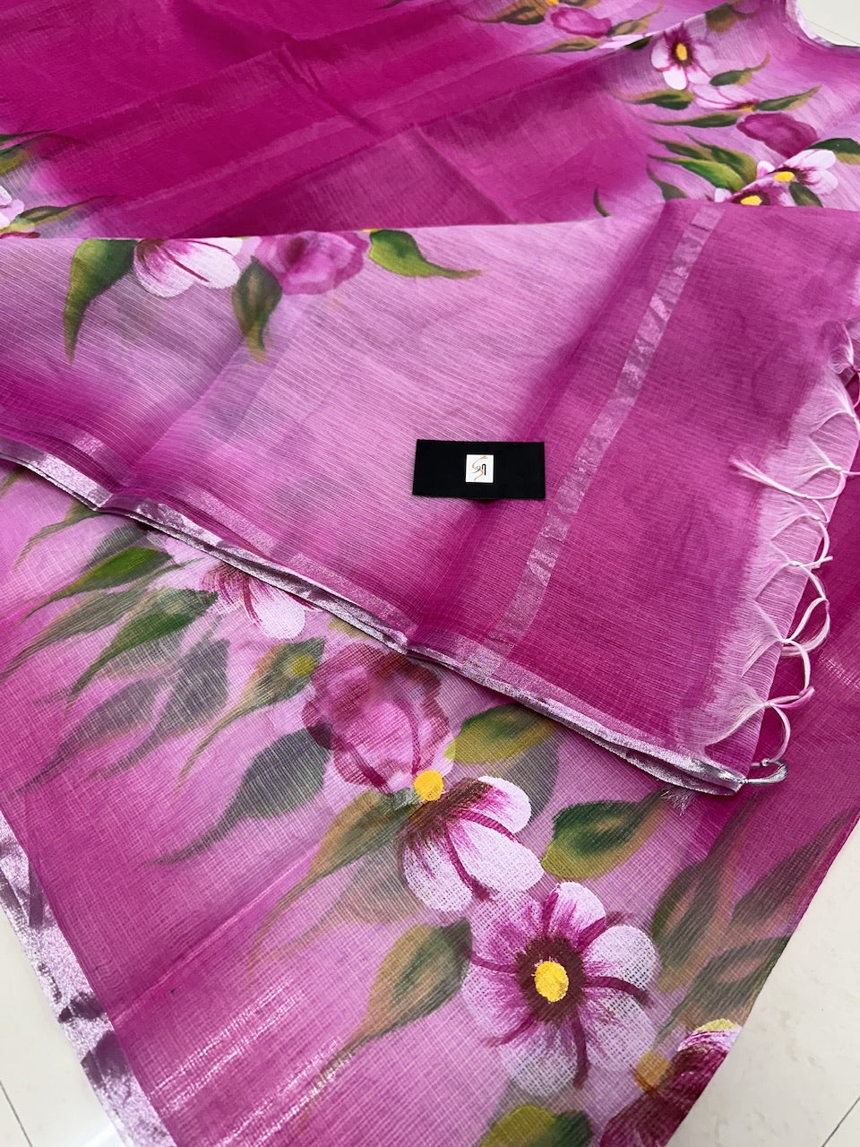 Handpainted Kota Cotton Doria Saree