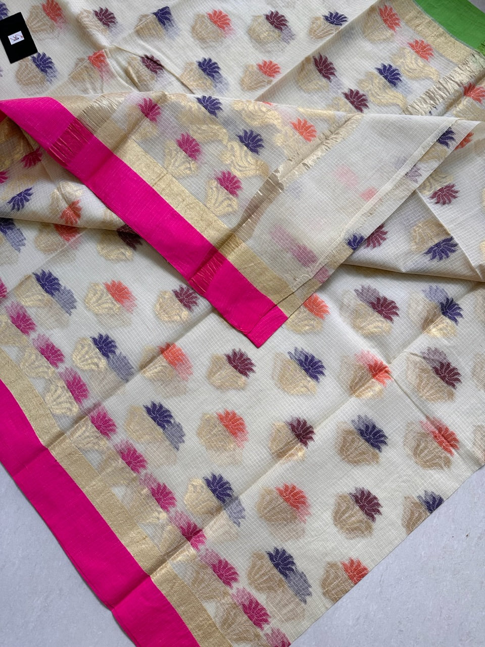 Pure Weaved Kota Cotton Doria Saree