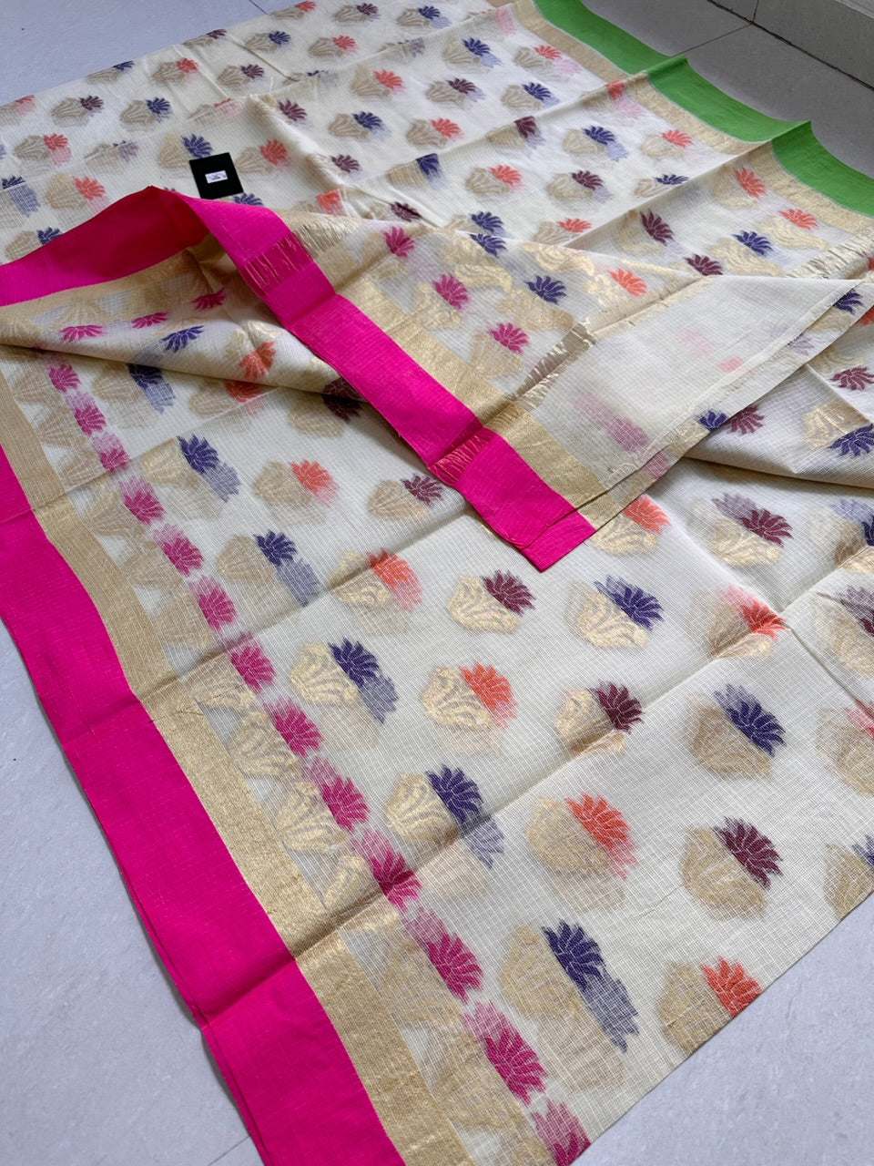 Pure Weaved Kota Cotton Doria Saree