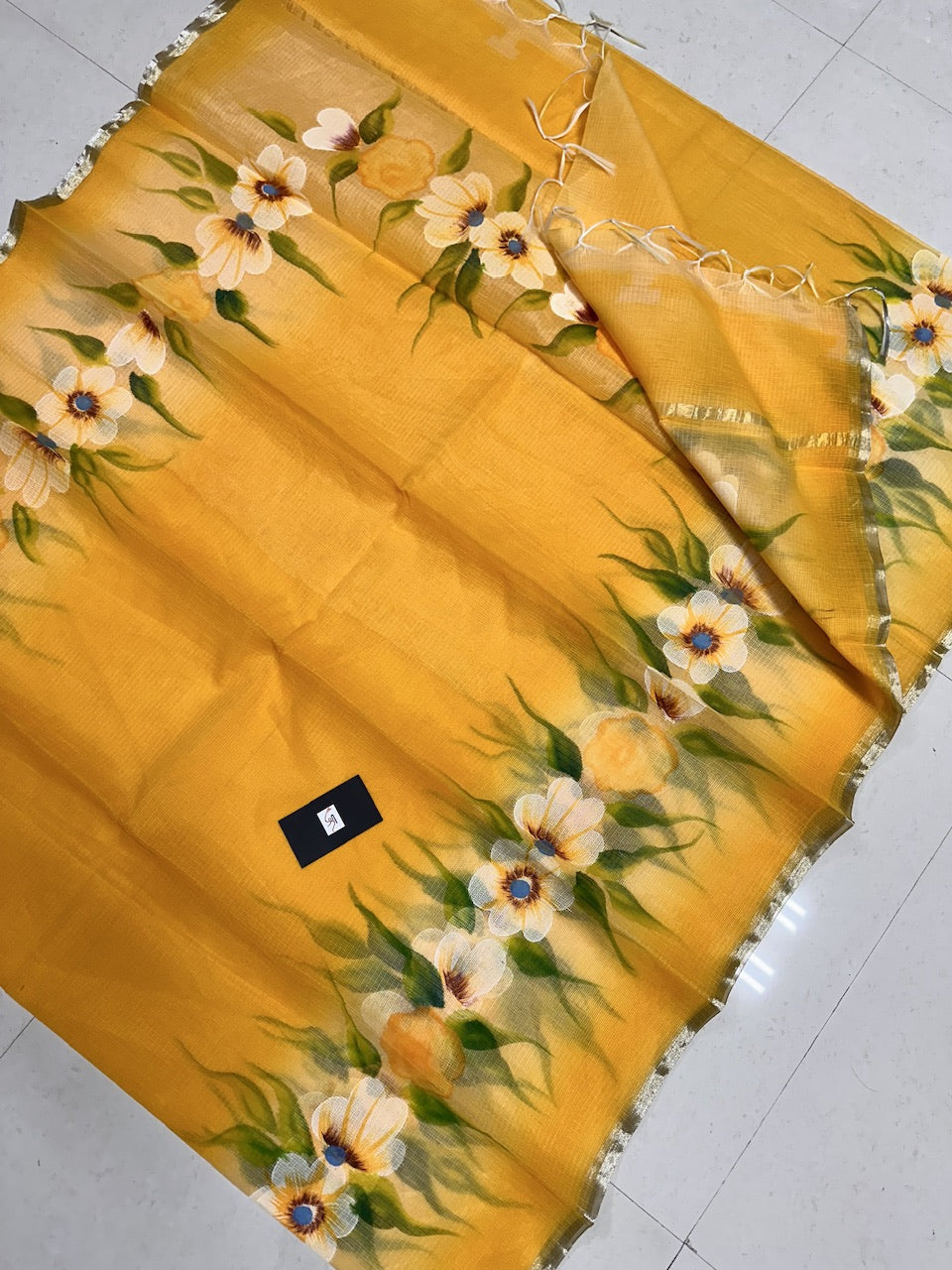 Handpainted Kota Cotton Doria Saree