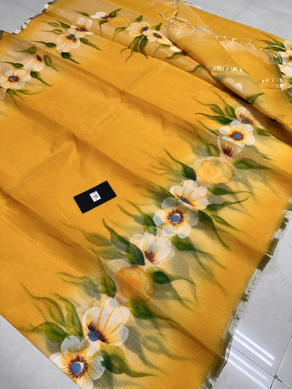 Handpainted Kota Cotton Doria Saree