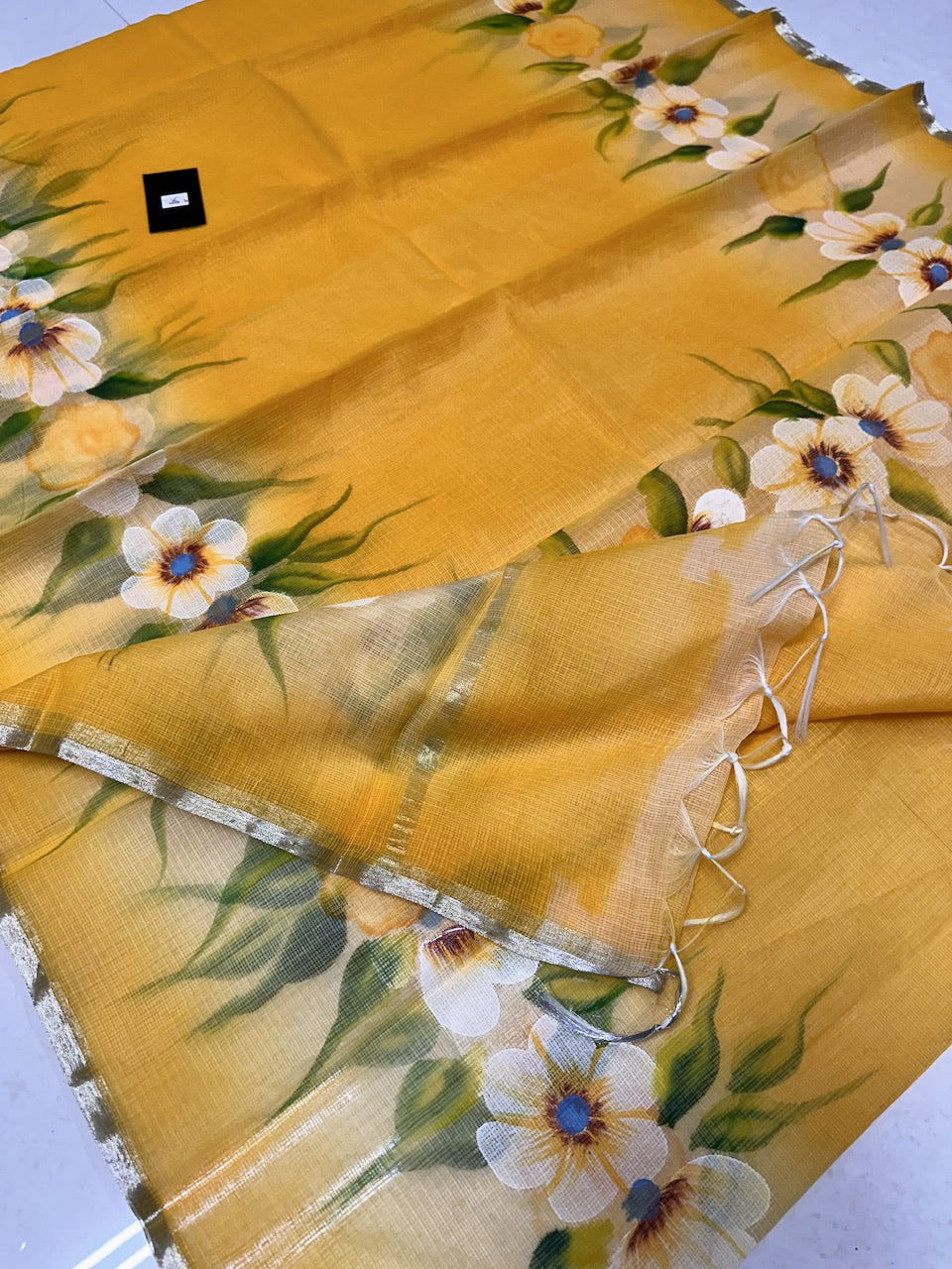 Handpainted Kota Cotton Doria Saree