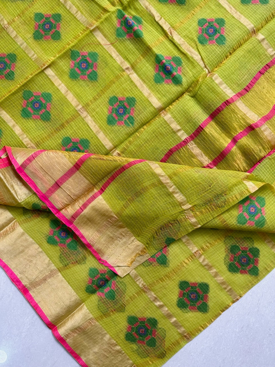 Pure Weaved Kota Cotton Doria Saree