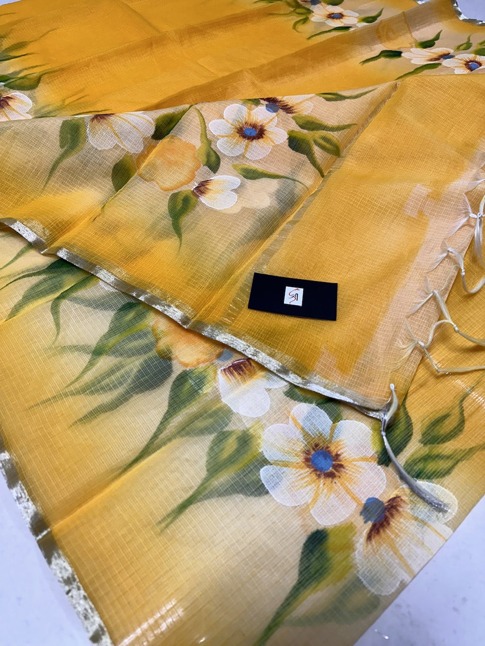 Handpainted Kota Cotton Doria Saree