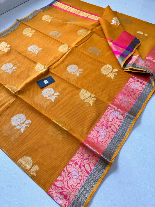 Pure Weaved Kota Cotton Doria Saree