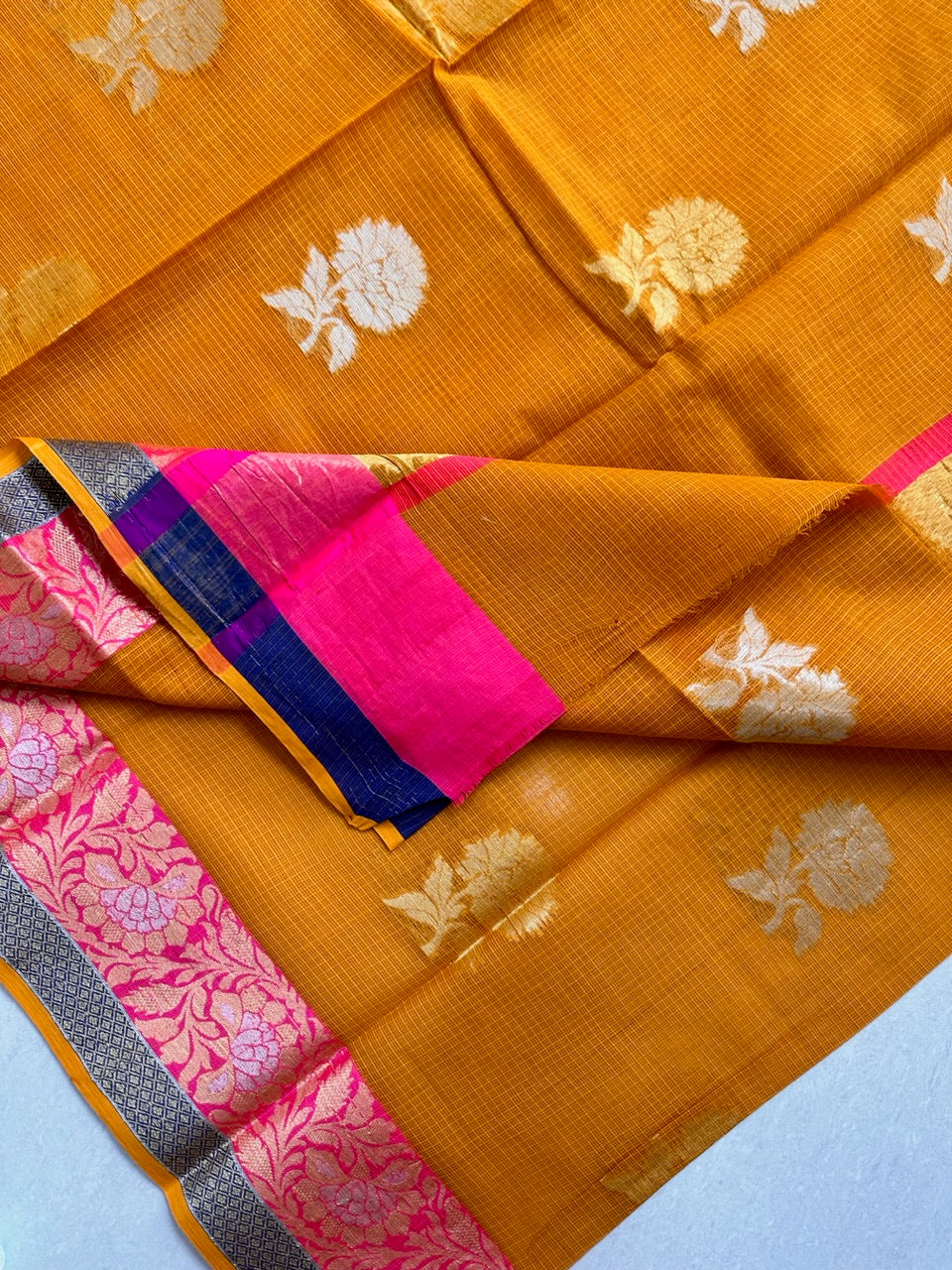 Pure Weaved Kota Cotton Doria Saree