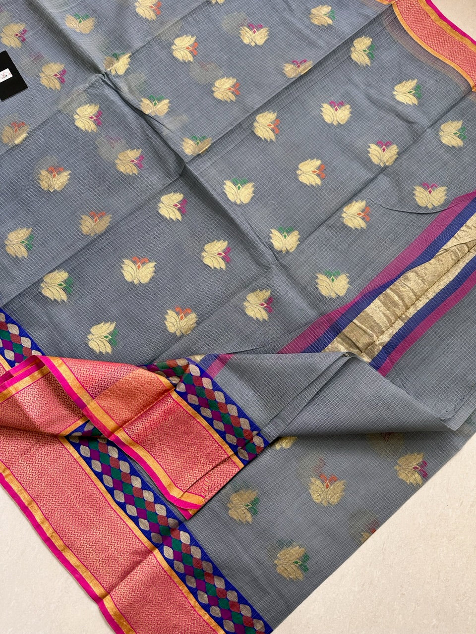 Pure Weaved Kota Cotton Doria Saree